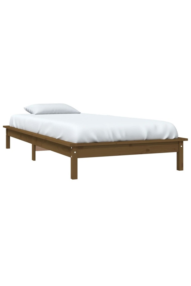 Single bed frame 3FT, honey brown, 90x190cm, solid pine wood - 3