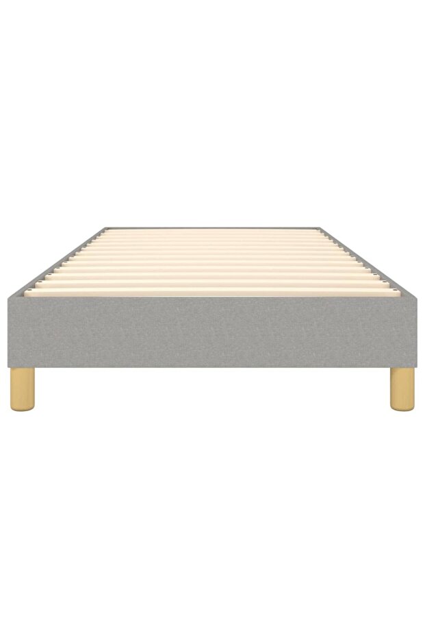 Box spring bed frame, light grey, 80x200 cm, textile - 5
