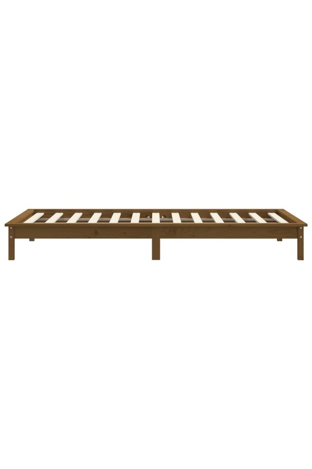 Single bed frame 3FT, honey brown, 90x190cm, solid pine wood - 6