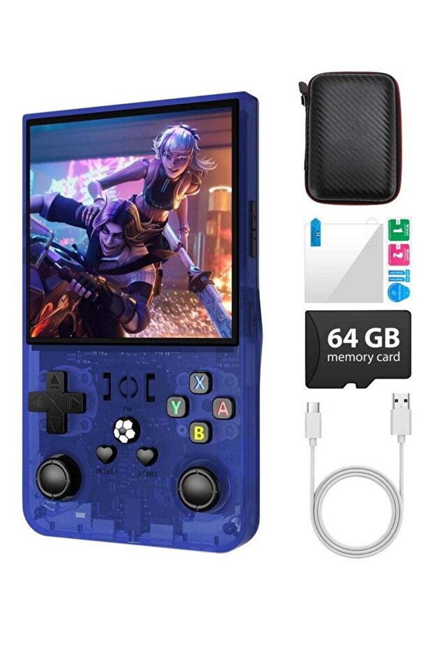 R36 Max Game Console 4 Inch Full IPS Screen Portable Retro Handheld Game Console