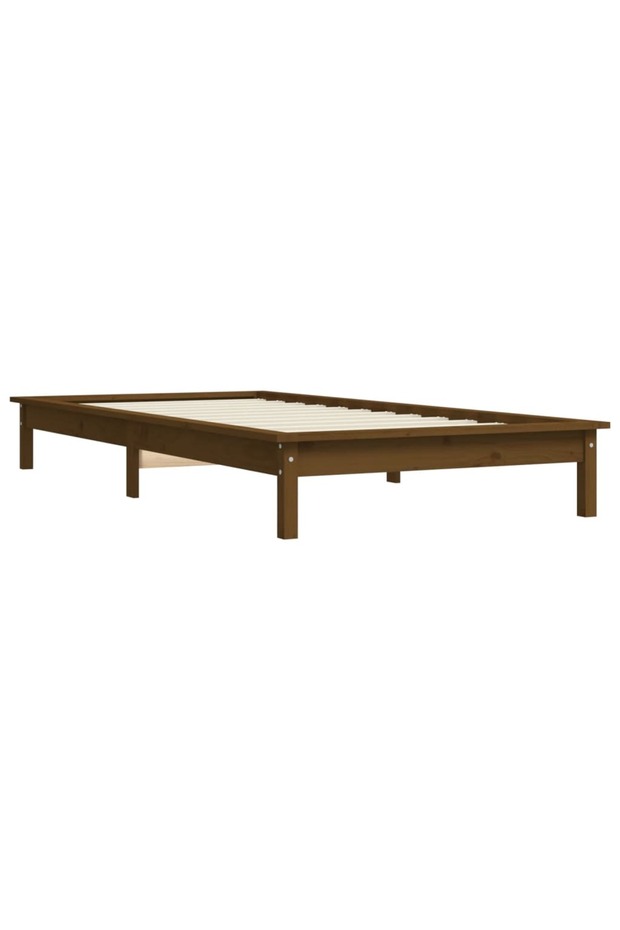 Single bed frame 3FT, honey brown, 90x190cm, solid pine wood - 4