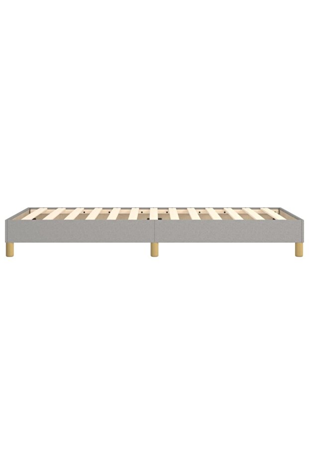 Box spring bed frame, light grey, 80x200 cm, textile - 6
