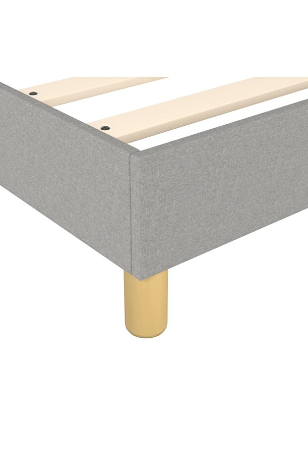 Box spring bed frame, light grey, 80x200 cm, textile - 7