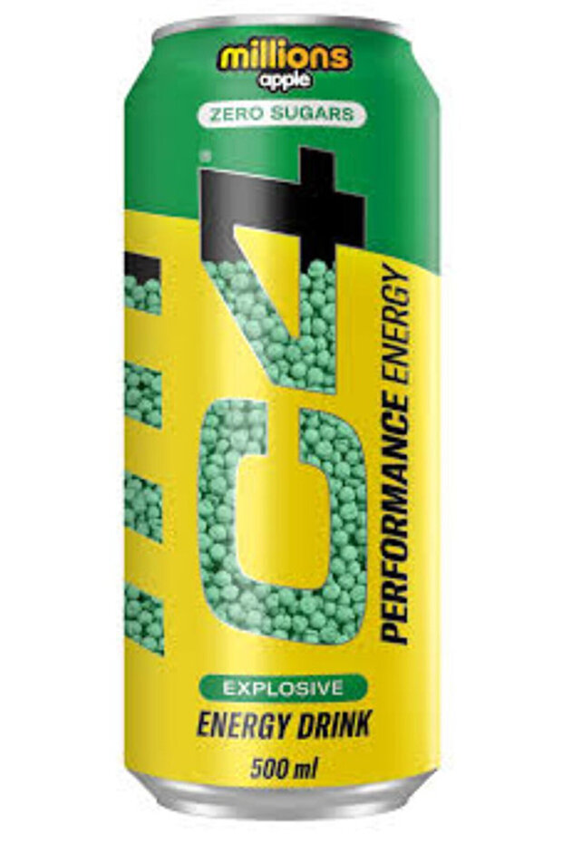 C4 Millions Apple Zero Sugars Energy Drink 500ml,(12x2pack)