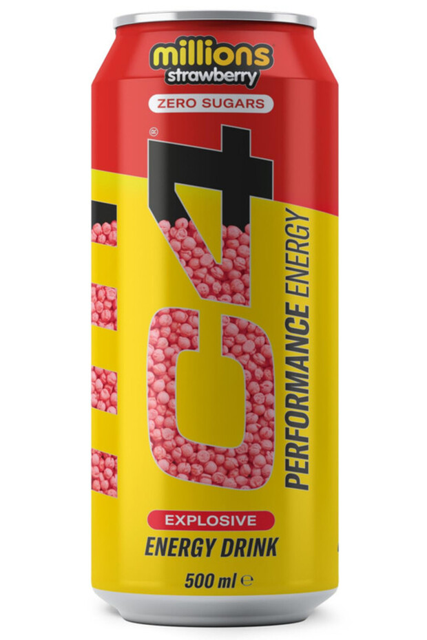 C4 Millions Strawberry Zero Sugars Energy Drink 500ml,(12x2pack)