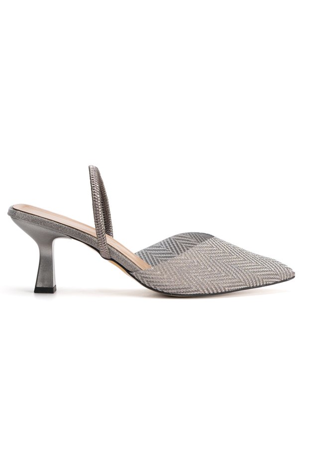 Women's Transparent Pointed Toe Evening Dress Shoes with Stones on the Upper
