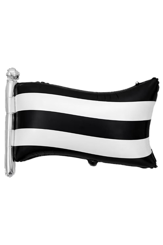 Black and White Football Flag Foil Balloon