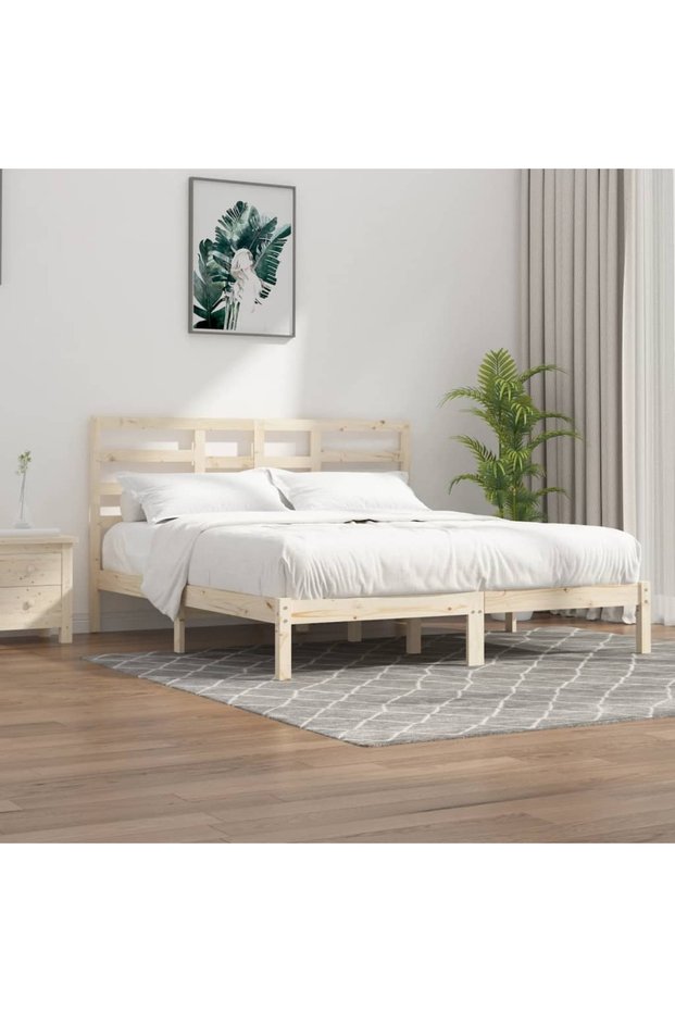 Bed frame, 200x200 cm, solid wood