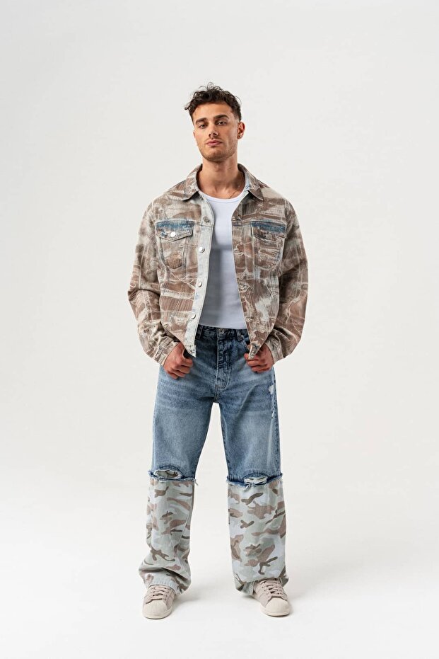 Rust Riot Patterned Denim Jacket
