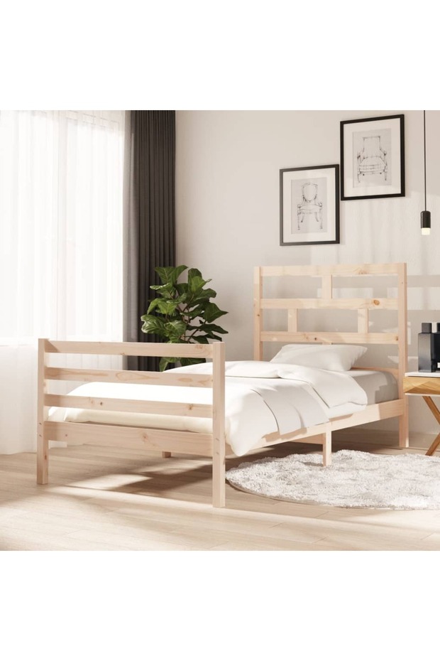 Bed frame, 100x200 cm, solid pine wood