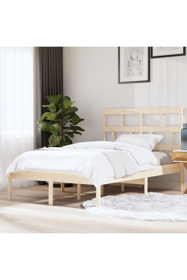 Bed frame, 140x200 cm, solid pine wood