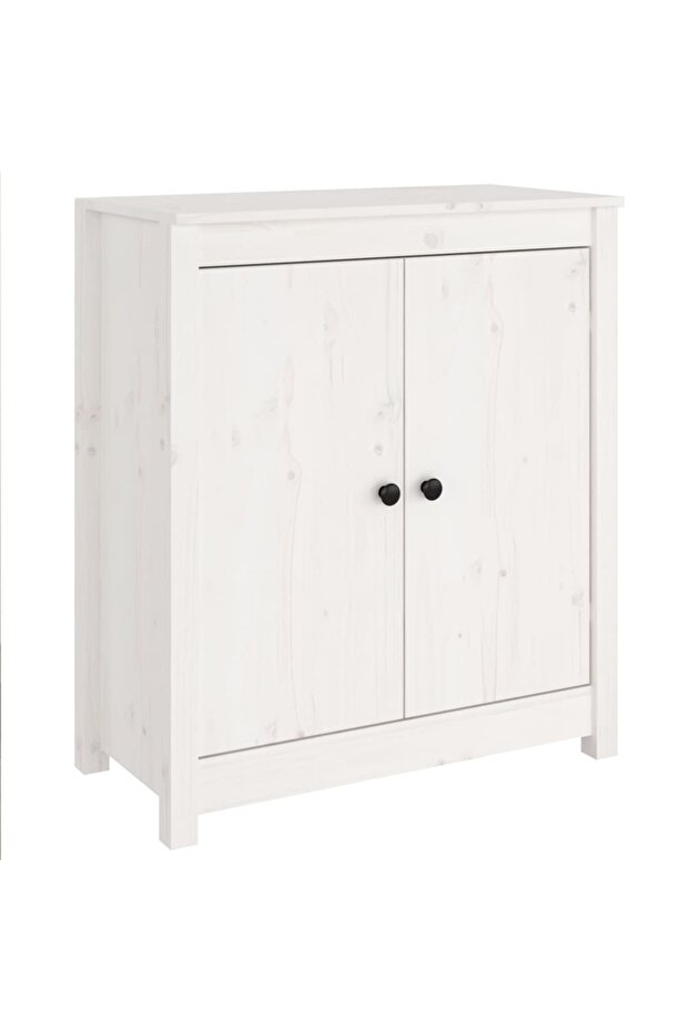 Sideboards, 2 pcs., white, 70x35x80 cm, solid pine wood - 4