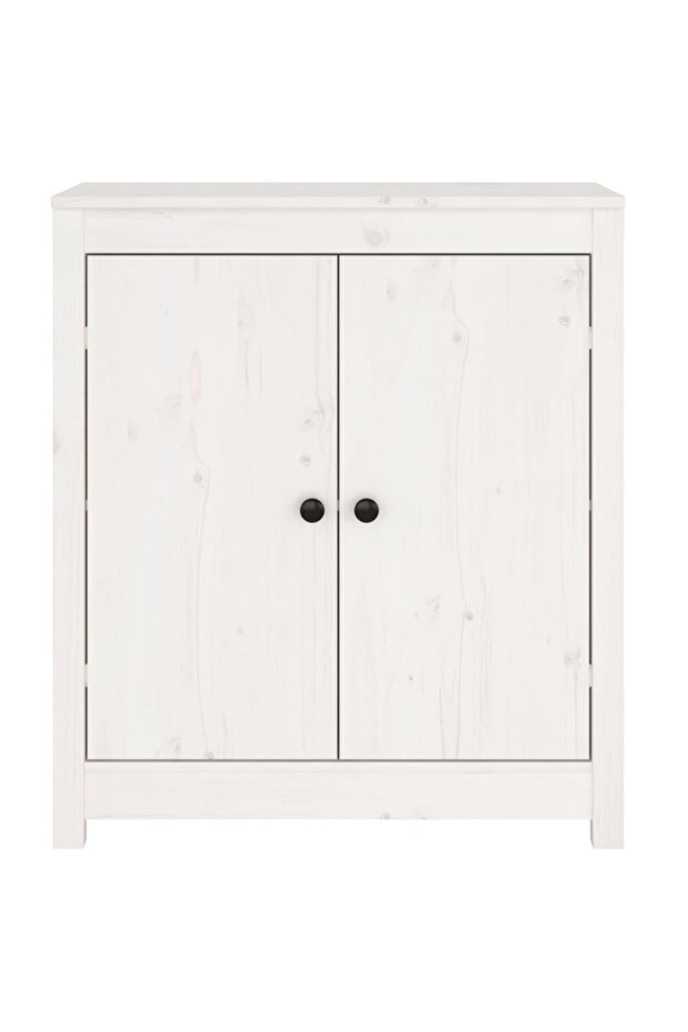 Sideboards, 2 pcs., white, 70x35x80 cm, solid pine wood - 5