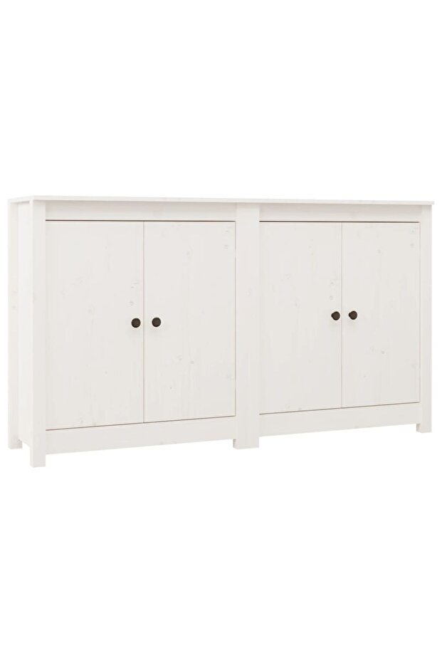 Sideboards, 2 pcs., white, 70x35x80 cm, solid pine wood - 2