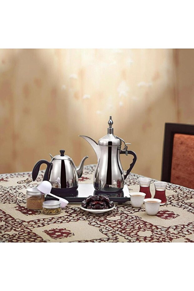 Stainless Steel Electric Arabic Coffee & Tea Kettle Set Dual Pot Fast Heating