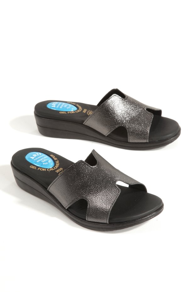 Artı&Jel-5006 Orthopedic Jel Women's Platinum Slippers with Heel Spur Function