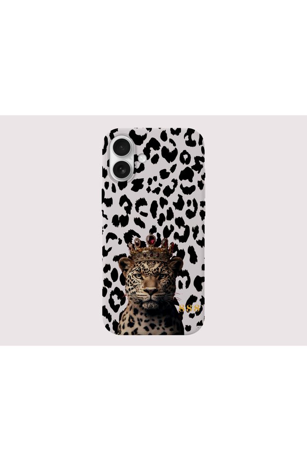 حافظة إطلاق فاخرة متوافقة مع iPhone 17 من سلسلة Royal Leopard 888 بنمط الفهد المُزين بالتاج