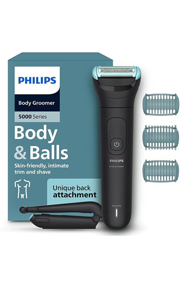 Philips BG5475/15 Bodygroom Series 5000, full body trimmer, skin protection, wet & dry, 60min use