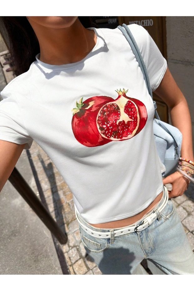 Women's Nar Printed Bayb Tee Cropped