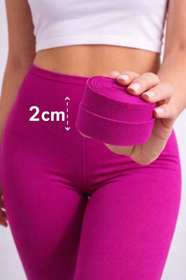 Woven Fusya Color 2 cm Waist, Leg and Bottom Elastic 1 Pack 5 Meters