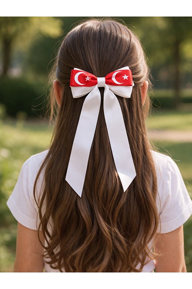 Moon Star Red White Bowknot Hairpin - April 23Rd and October 29Th Hair Accessory