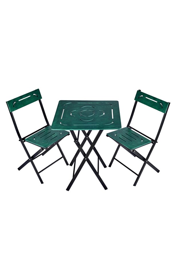 Ahşap Bistro Set Yeşil