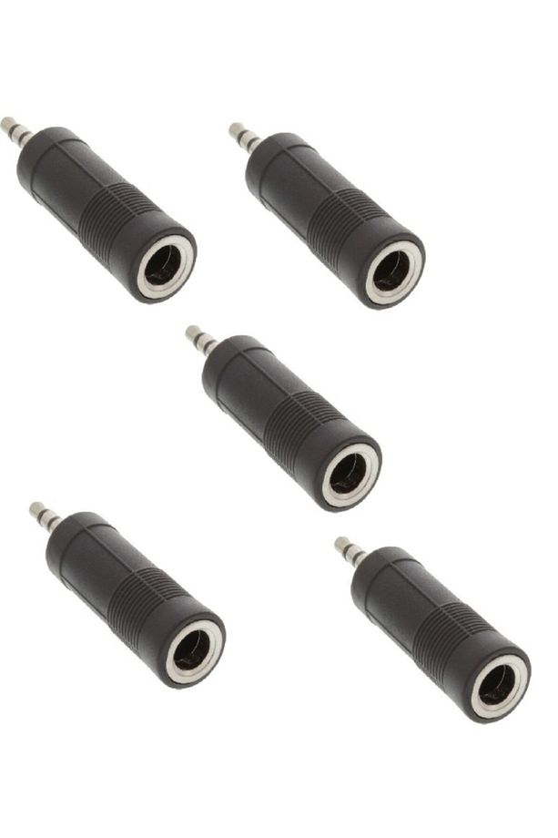 5 Adet Elektro Gitar Bilgisayara Bağlamak 6.3 Mm Dişi 3.5 Mm Stereo Çevirici Jak Fiş Büyükden Küçüğe - 1