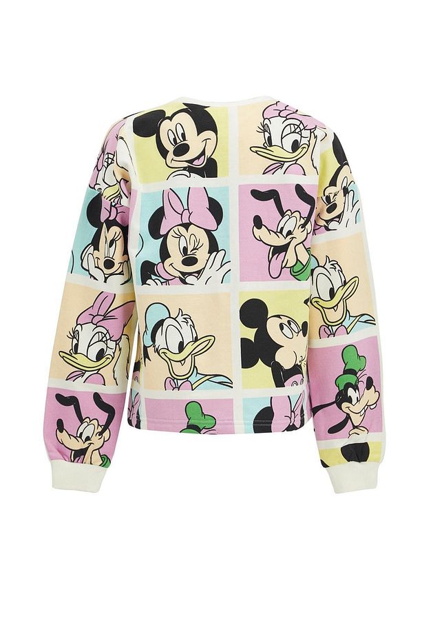 Kız Çocuk Mickey Mouse Lisanslı Crop Sweatshirt - 5