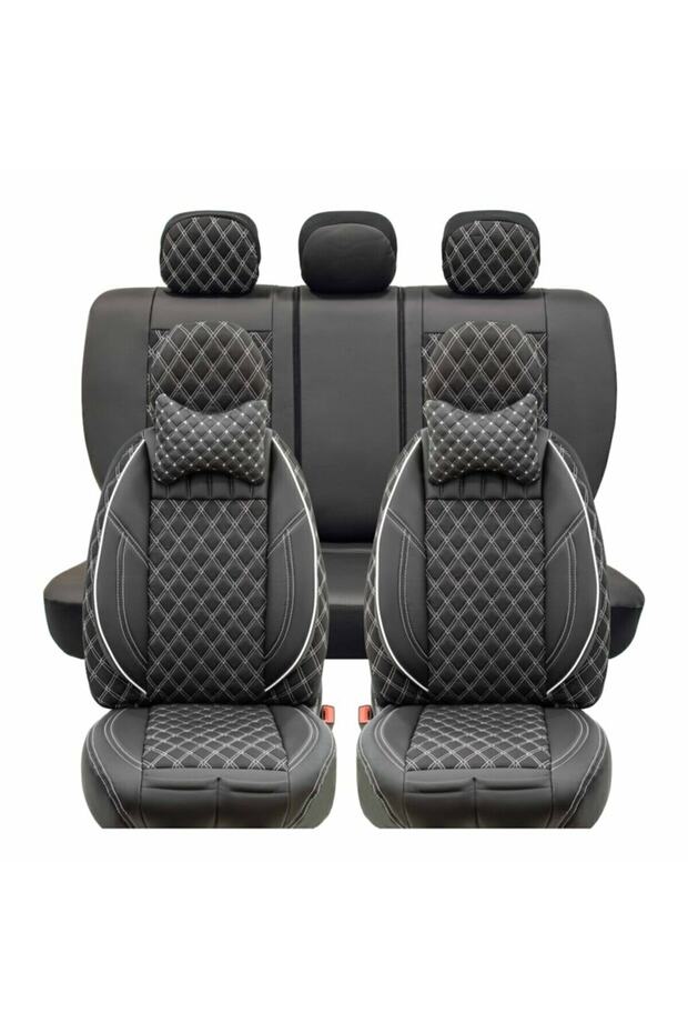 مجموعة غطاء مقعد السيارة الأمامي/الخلفي من Nissan Note Old Luxury Semi Leather