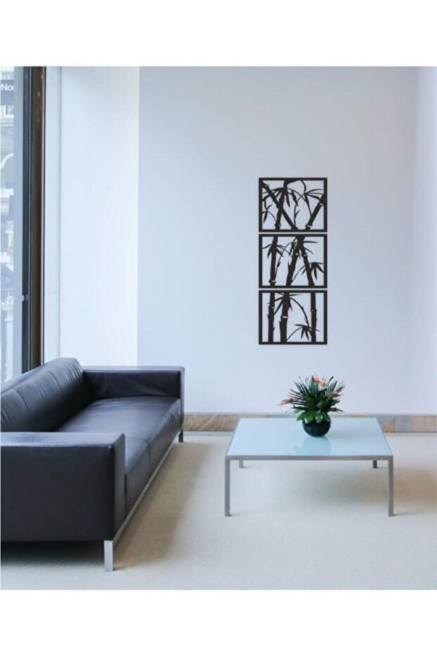 Bambu Duvar Dekoru Bambu Ahşap Tablo Duvar Tablo 3 Lü Tablo - 2