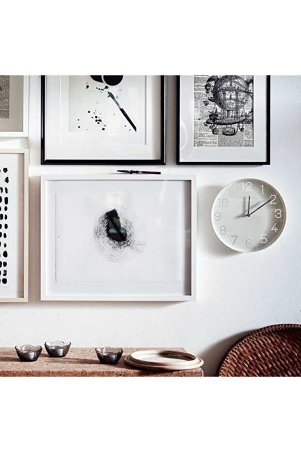 ساعة حائط لون أبيض - 4