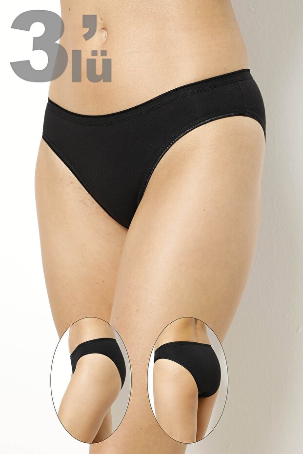 3'lü Paket Pamuklu Kadın Külot - 1