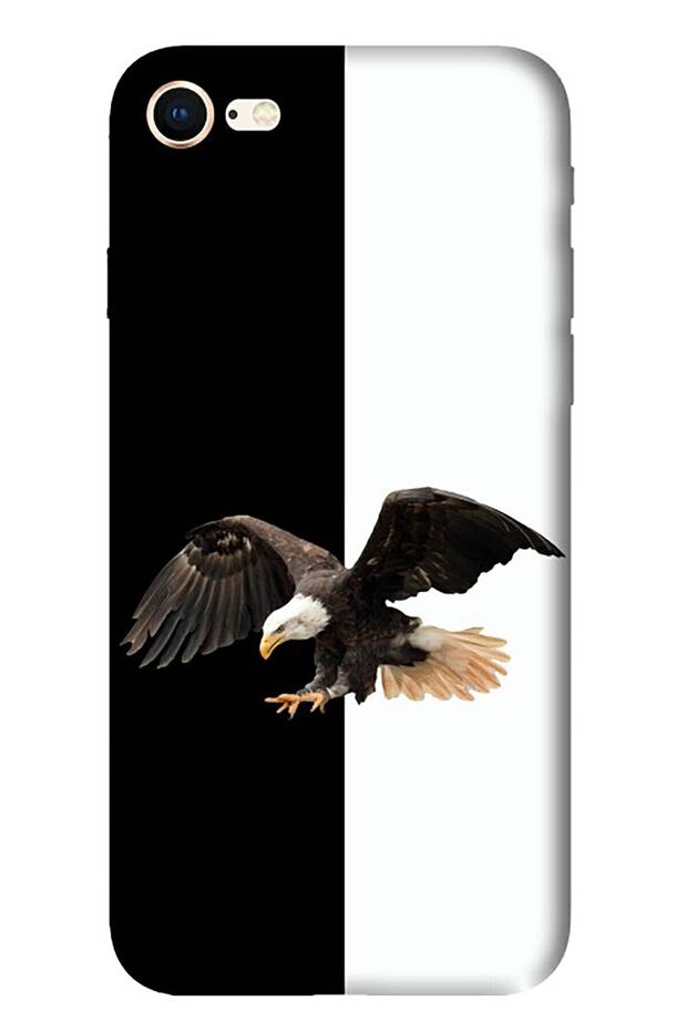iPhone 7 8 Se 2020 Case Illustrated Silicone - Black and White Part Stok2174