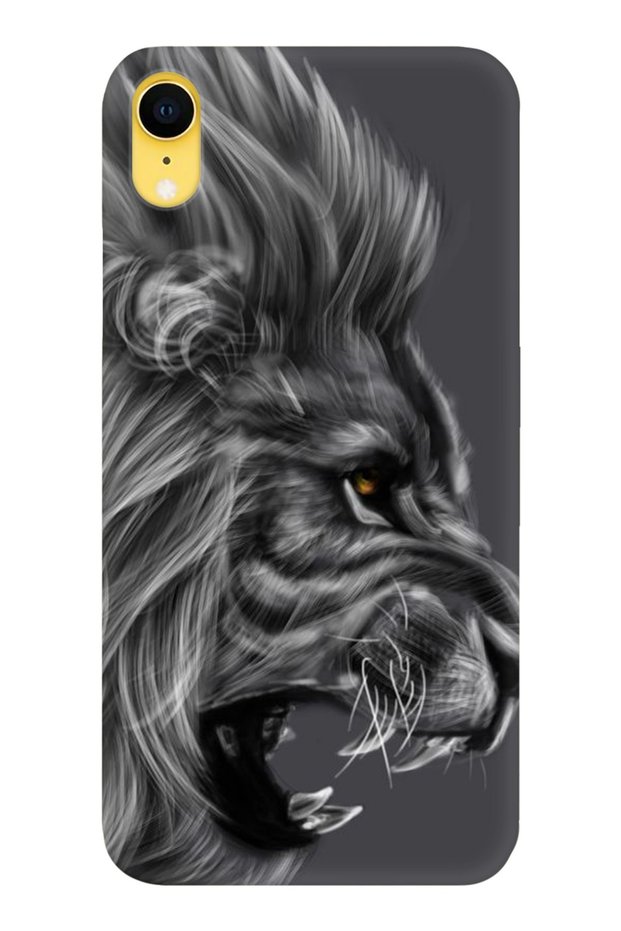 iPhone Xr Case Pictorial Silicone - Black Lion Stok2115