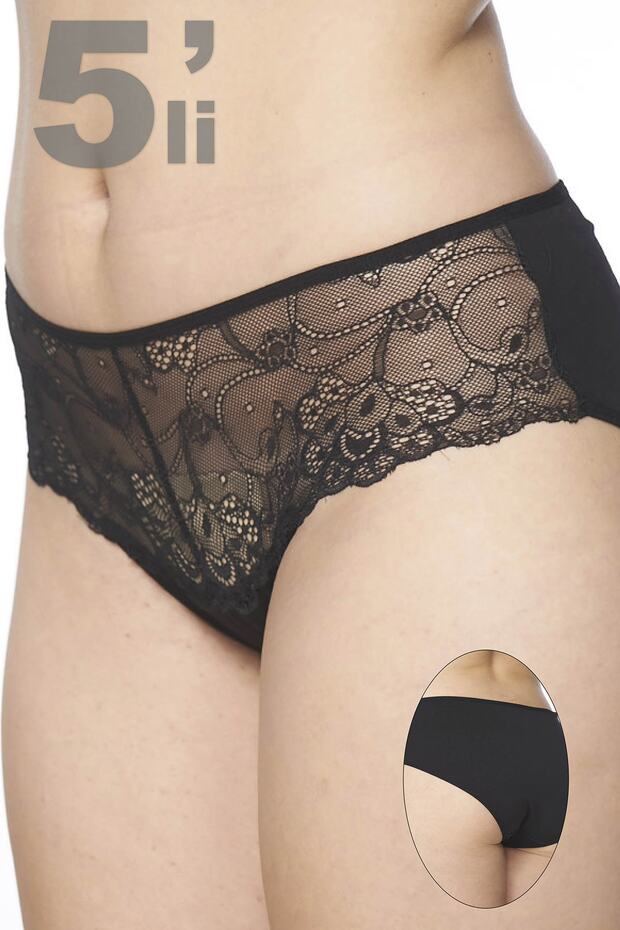 2715 Dantelli 5'li Kadın Bato Külot - 1