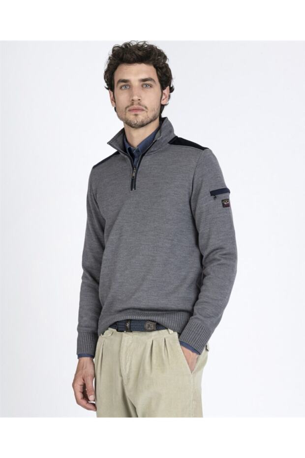 Men's Zıpped Pullover C.w. Wool - 1