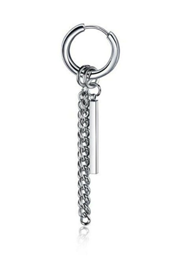 Unisex Steel Hanging Stick Earrings