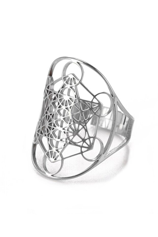 Archangel Metatron Adjustable Stainless Steel Silver Color Ring