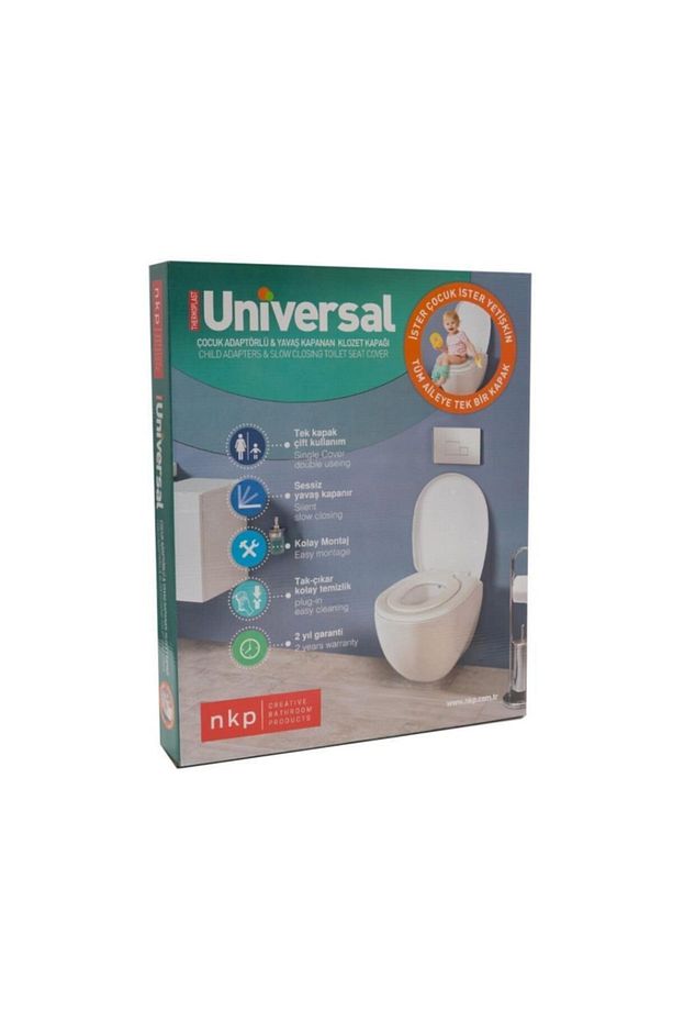 Çocuk Adaptörlü Yavaş Kapanır Mıknatıslı Universal Klozet Kapağı - 2