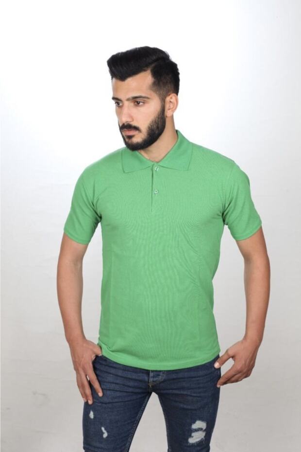 Unisexgreen Combed Cotton Polo Collar T-Shirt