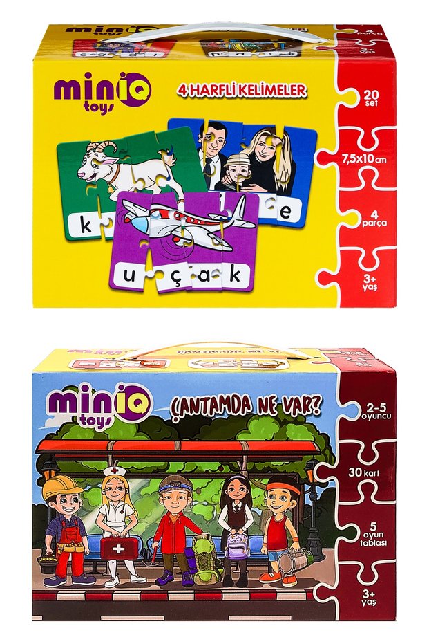 4 Letter Words + What's in My Bag? Set of 2 Educational Puzzle