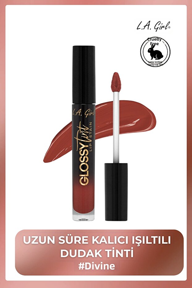 Glossy Tint Lip Stain - Long-Lasting Shimmering Lip Tint - Glc702 Divine