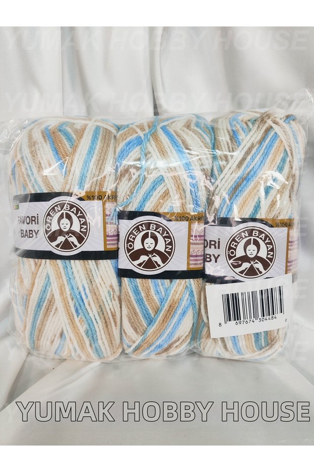 Favori̇ Baby Ebruli Hand Knitting Yarn (3 Pieces) - Color: 658
