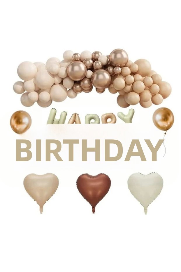 Retro Soft Color Set Balloon Chain Birthday Party Set Decoration