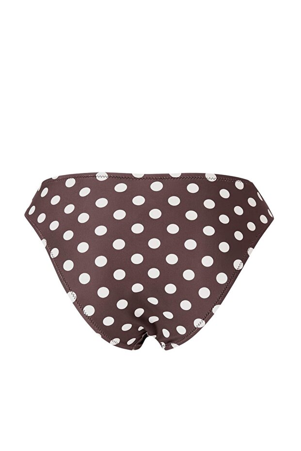 Kahverengi Ve Puantiyeli 2'li Regular Normal Bel Bikini Altı TBESS25BA00054 - 8