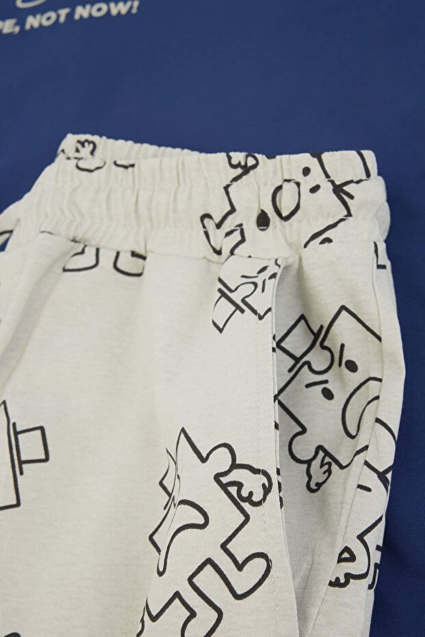 Indigo Regular Kesim Baskılı Pamuklu Pijama Takımı TMNSS26PT00031 - 6