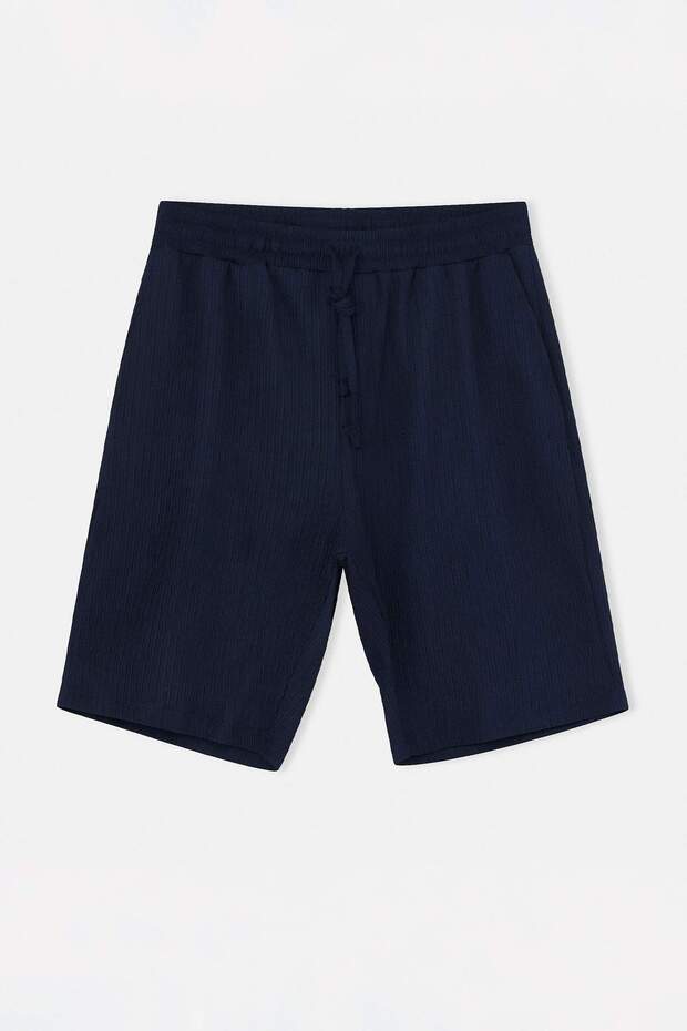 Lacivert Regular/Normal Kesim Dokulu Bürümcük Şort & Bermuda TMNSS26SR00002 - 4
