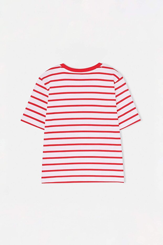 Kırmızı-Lacivert 2'li Erkek Çocuk Baskılı 23 Nisan Örme T-Shirt TKDSS26TS00038 - 11