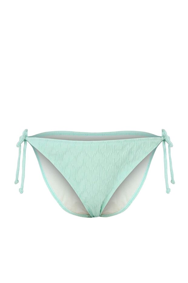 Turkuaz Bağlamalı Dokulu Regular Bikini Altı TBESS23BA00250 - 4