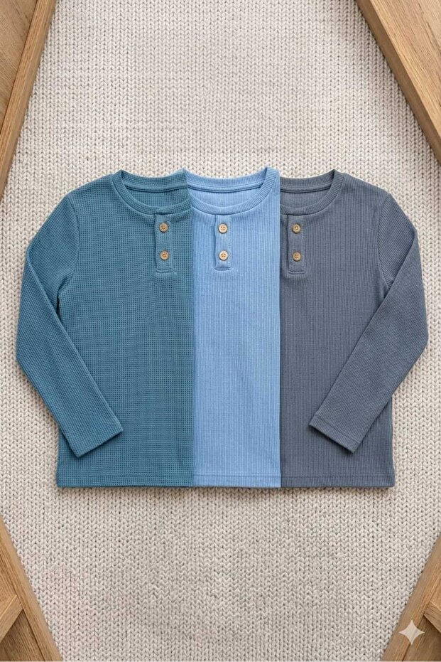Lovexi 3 lü Set Kaşkorse Uzunkol Erkek Çocuk Sweatshirt 5-12 yaş(Tam Kalıp Mükemmel Kalite)